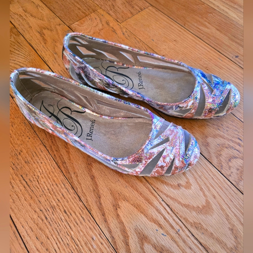 J.Renee Multi-Color Glitter Ballet Flats
